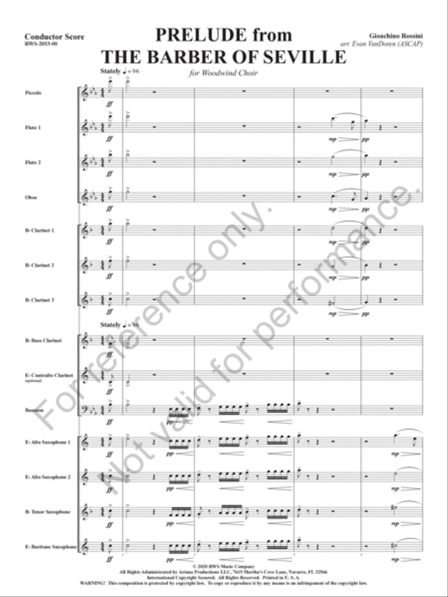 Prelude from The Barber of Seville by Gioachino Rossini Woodwind Ensemble - Sheet Music page 4
