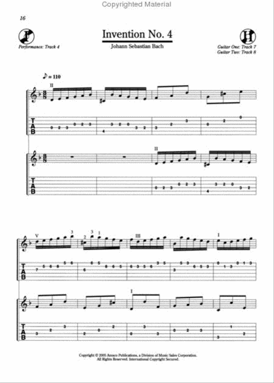 Bach Inventions Acoustic Guitar scores gallery preview page 3
