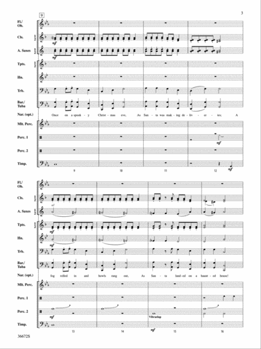 Up on a Haunted Housetop Concert Band scores gallery preview page 3