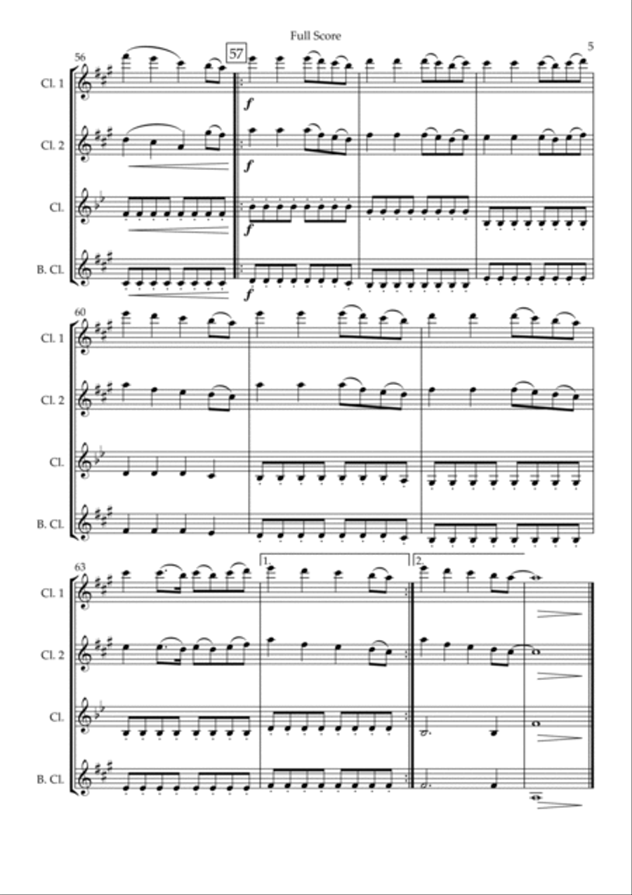Build My Life Clarinet Quartet scores gallery preview page 5