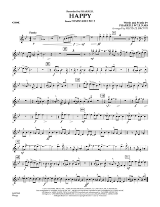 Happy (from Despicable Me 2) (arr. Michael Brown) - Oboe