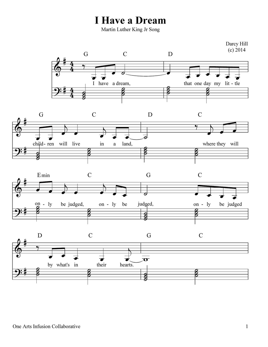 I Have A Dream: A Children's Song About Martin Luther King, Jr. Piano, Vocal scores gallery preview page 2