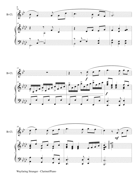 WAYFARING STRANGER (Bb Clarinet/Piano and ClarinetPart) image number null