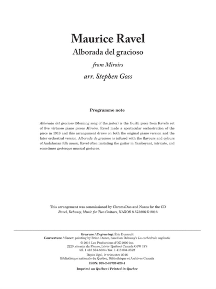 Alborada del gracioso Classical Guitar scores gallery preview page 1