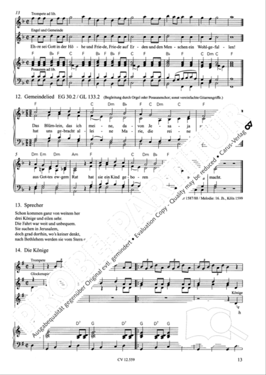 Singspiel zur Weihnachtsgeschichte Children's Choir scores gallery preview page 13