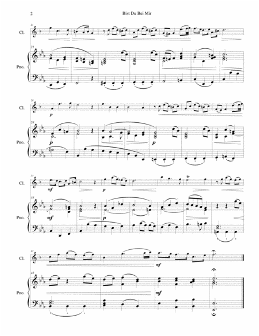 Bist Du Bei Mir for Clarinet & Piano Clarinet Solo scores gallery preview page 3