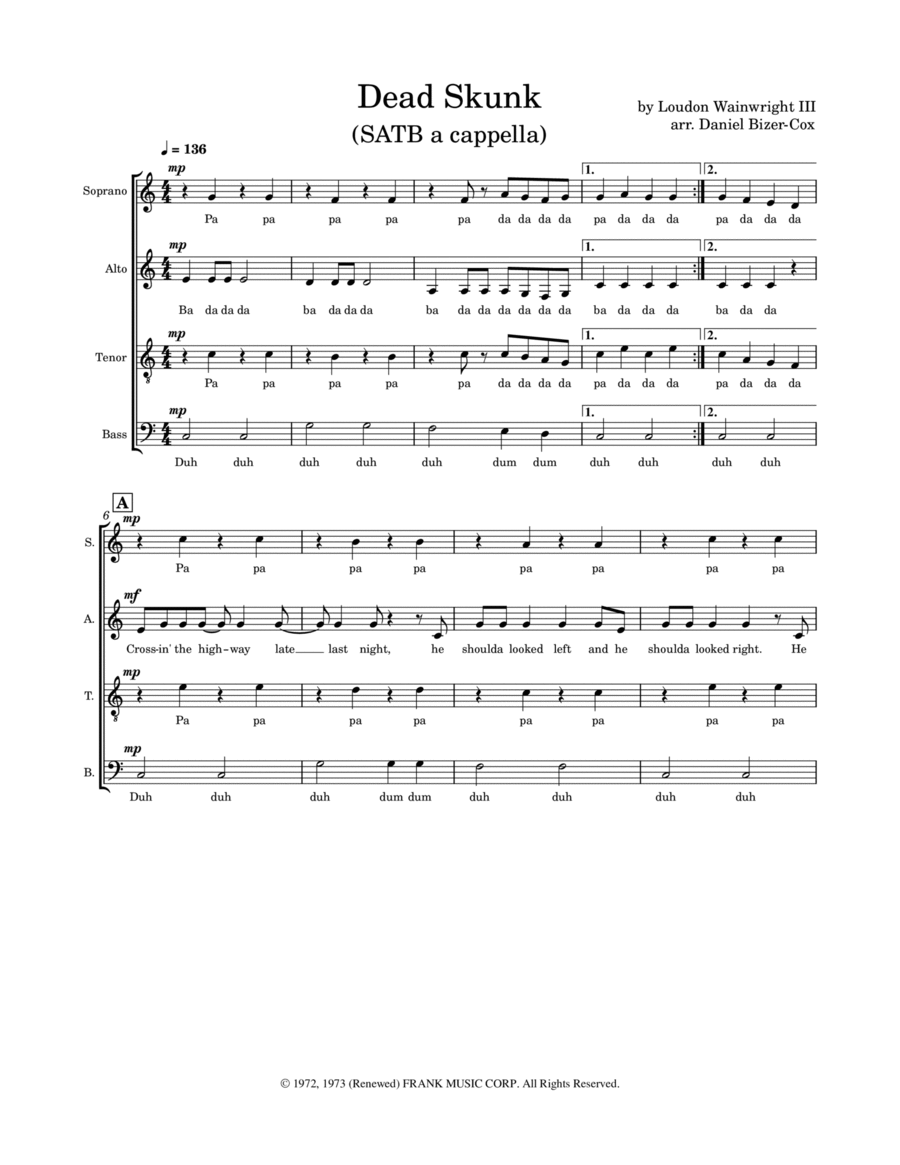 Dead Skunk 4-Part scores gallery preview page 1