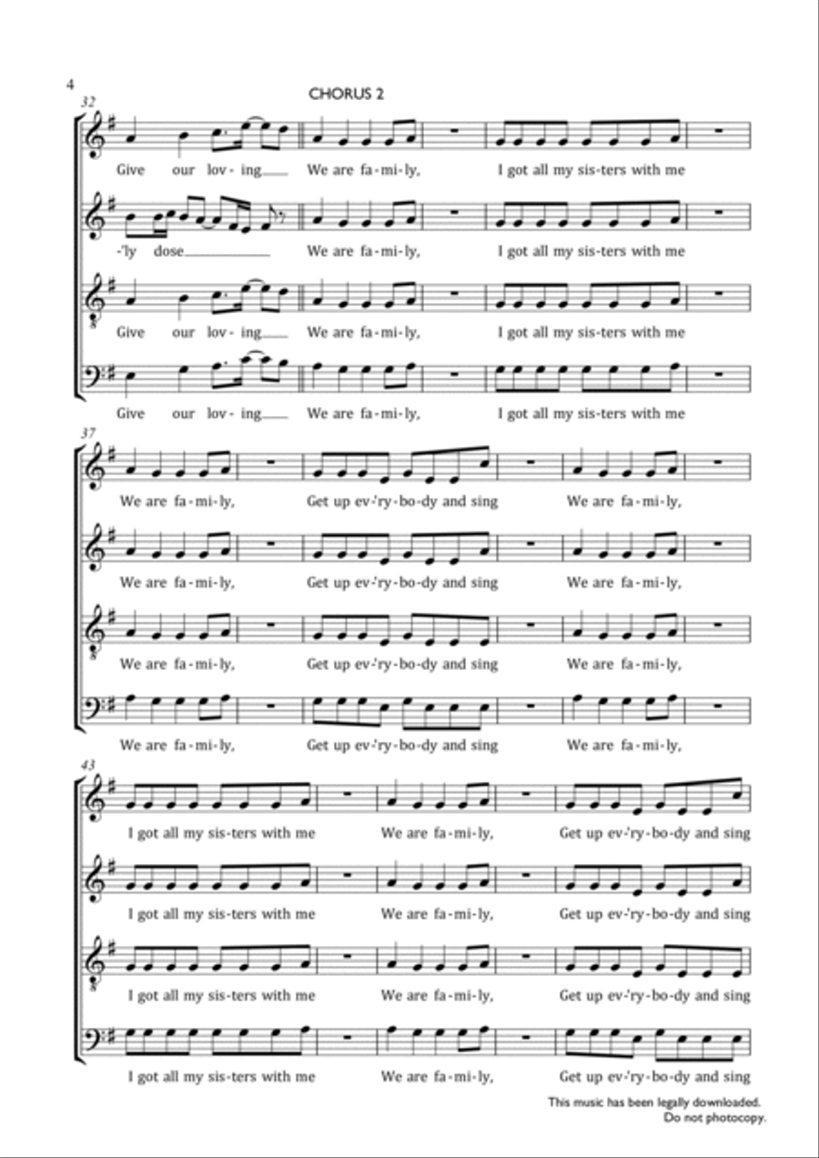 We Are Family 4-Part scores gallery preview page 4
