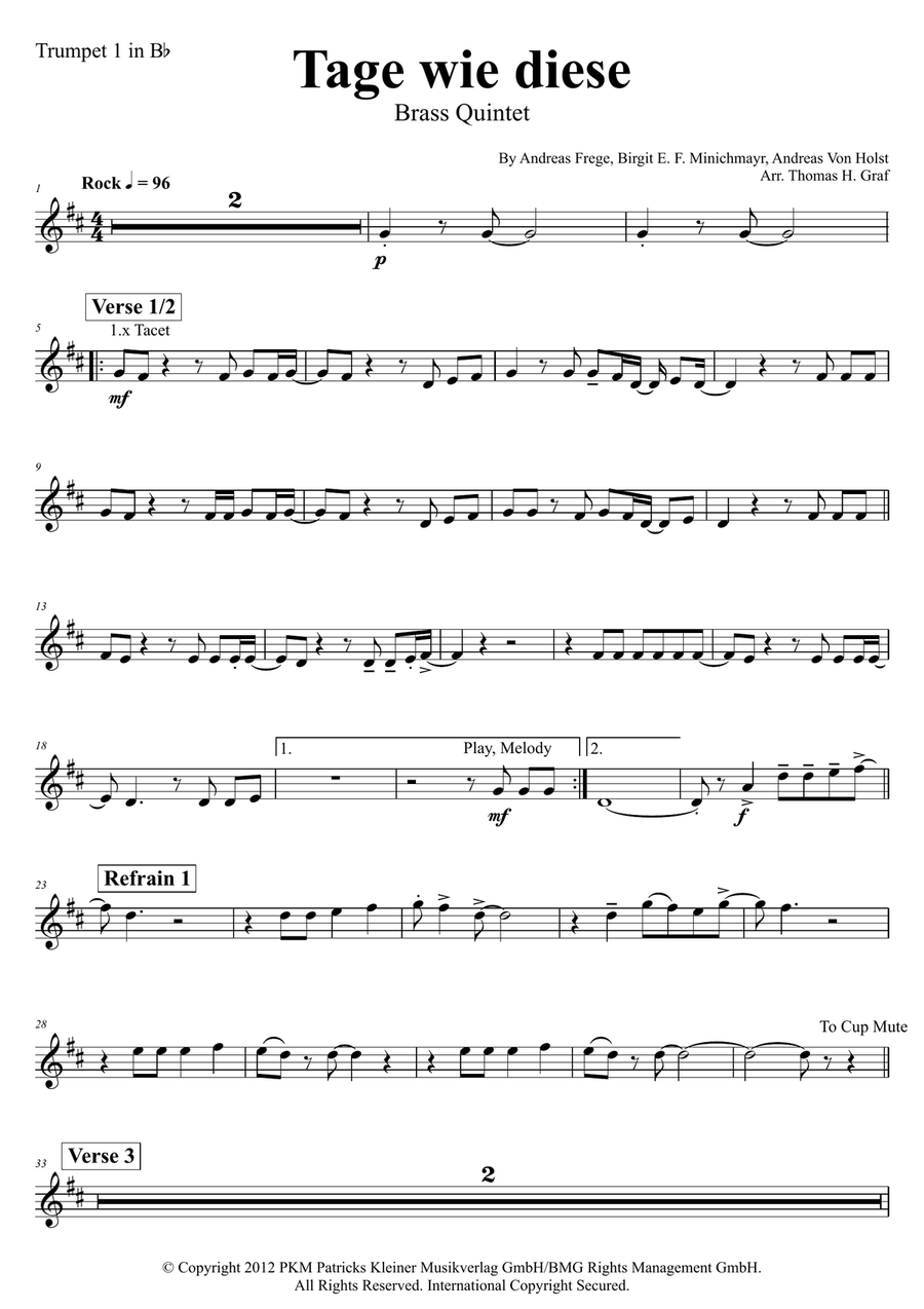 Tage Wie Diese Horn scores gallery preview page 6