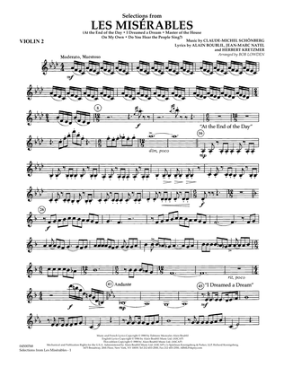 Selections from Les Miserables (arr. Bob Lowden) - Violin 2