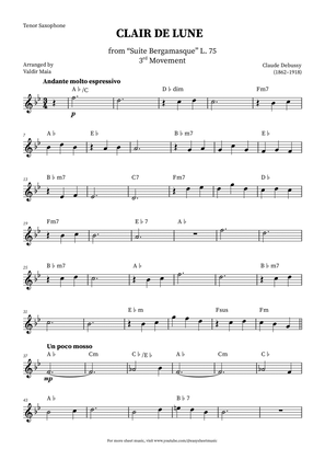 Clair de Lune - Tenor Sax + CHORDS