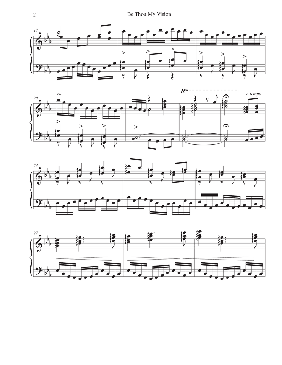 Be Thou My Vision (Irish Hymntune) Piano Solo scores gallery preview page 2