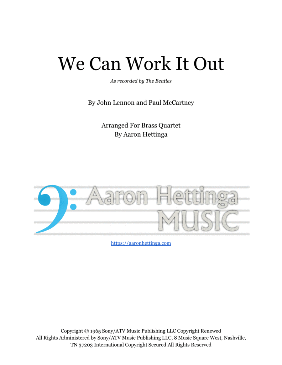 We Can Work It Out Brass Ensemble scores gallery preview page 1