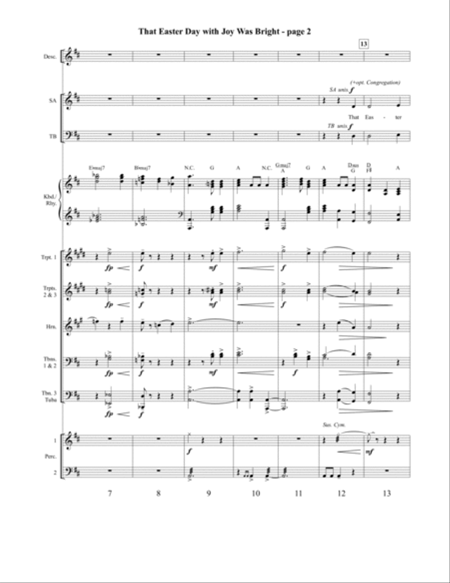 That Easter Day with Joy Was Bright (Orchestration) 4-Part scores gallery preview page 4