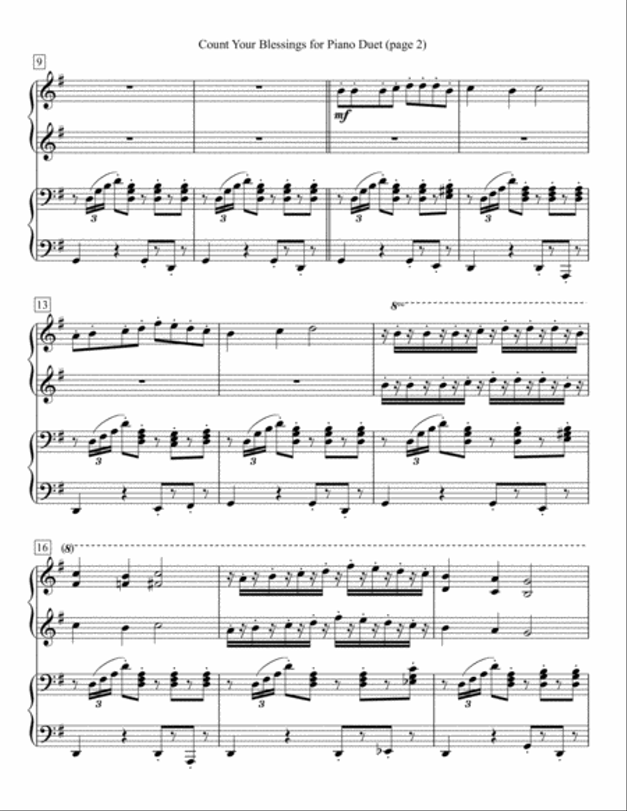 Count Your Blessings for Piano Duet 1 Piano, 4-Hands scores gallery preview page 2