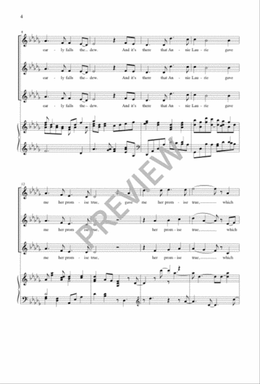 Annie Laurie 3-Part scores gallery preview page 4