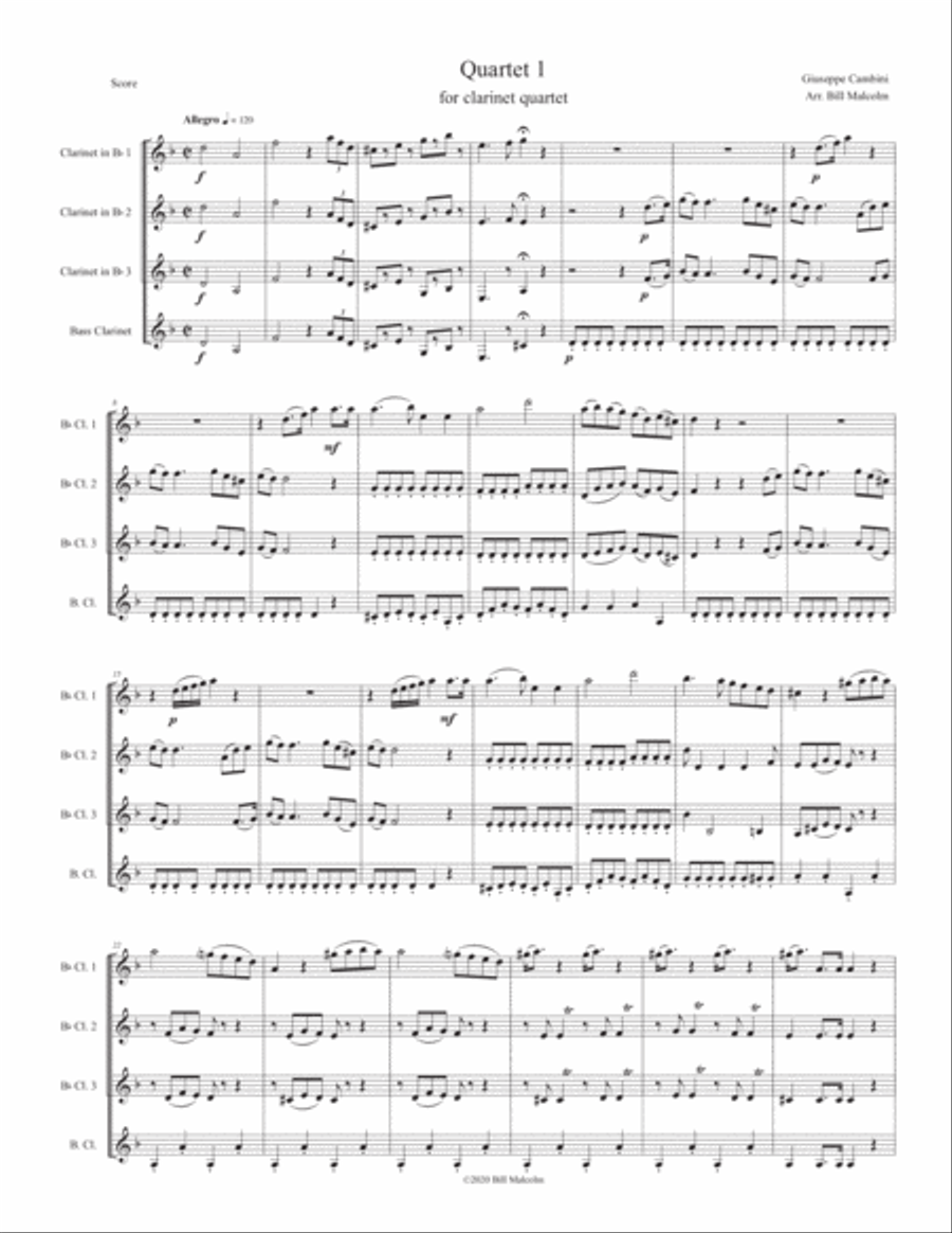 Quartet 1 for clarinet quartet