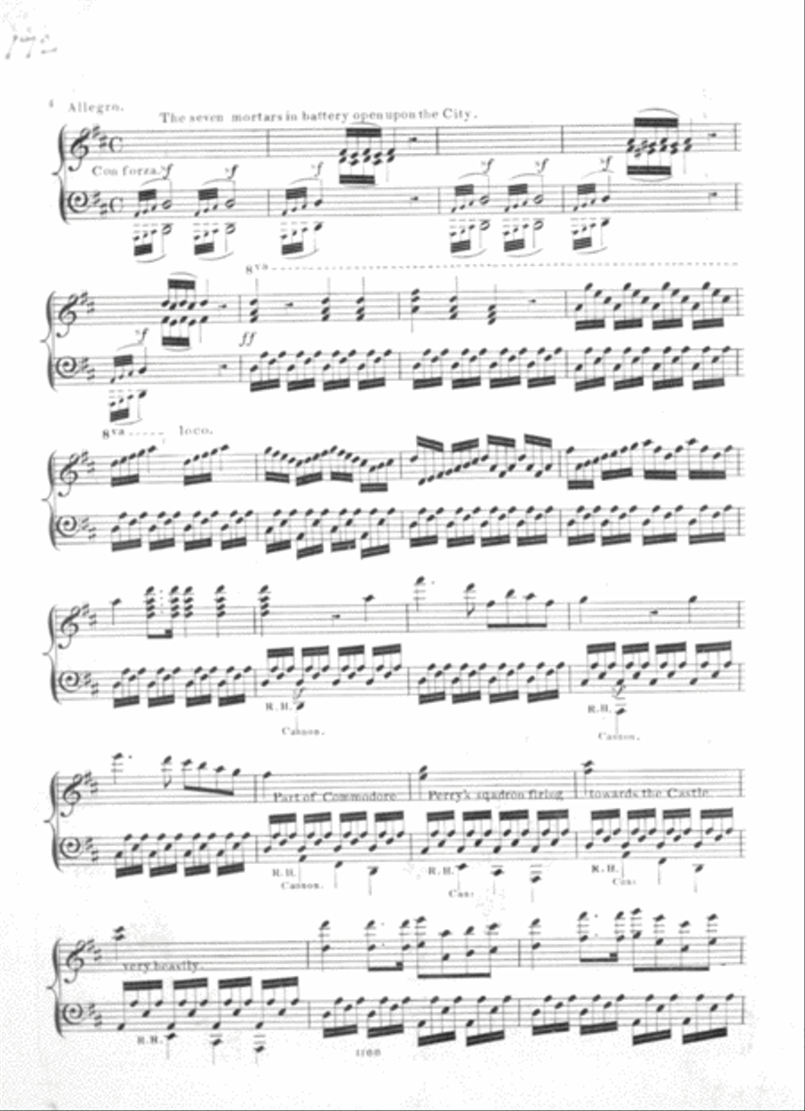 Fall of Vera Cruz And Surrender of the City & Castle of St. Juan D'Ulloa To the American Forces under Major Genl. Scott, 29 March 1847. A Descriptive Piece Piano Solo scores gallery preview page 3