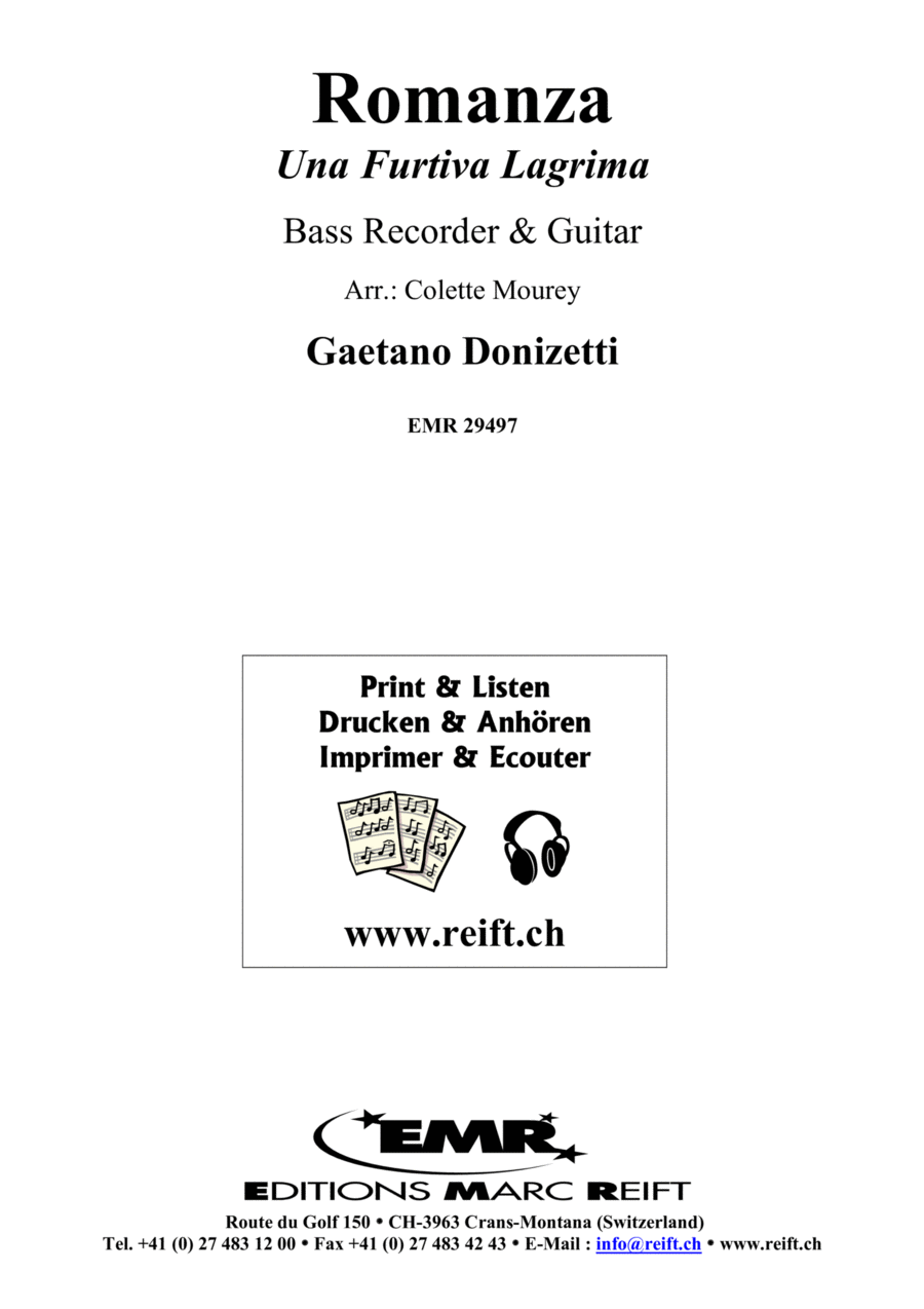 Romanza Romanza Bass Recorder scores gallery preview page 1