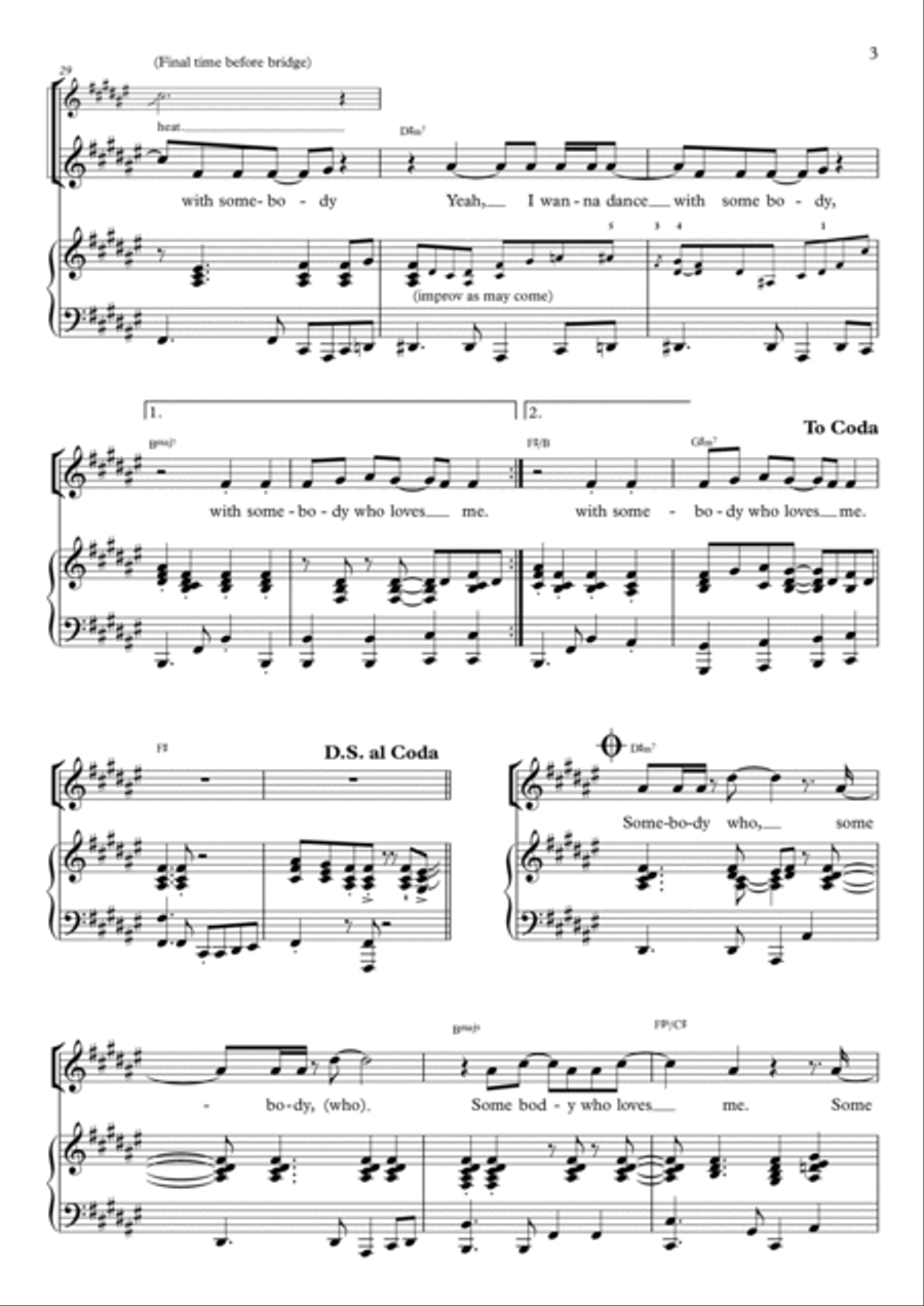 I Wanna Dance With Somebody Voice scores gallery preview page 3