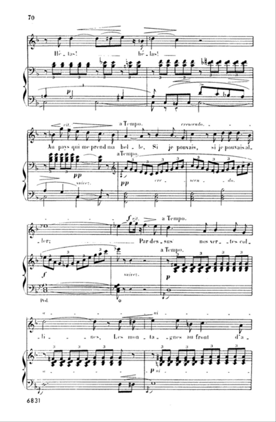 Bizet: Twenty Melodies-- Soprano or Tenor (French) Voice scores gallery preview page 5