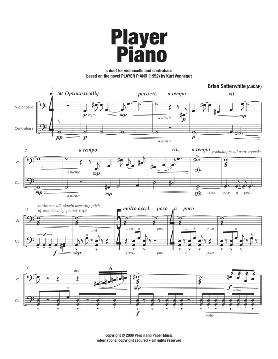 Player Piano String Duet scores gallery preview page 1