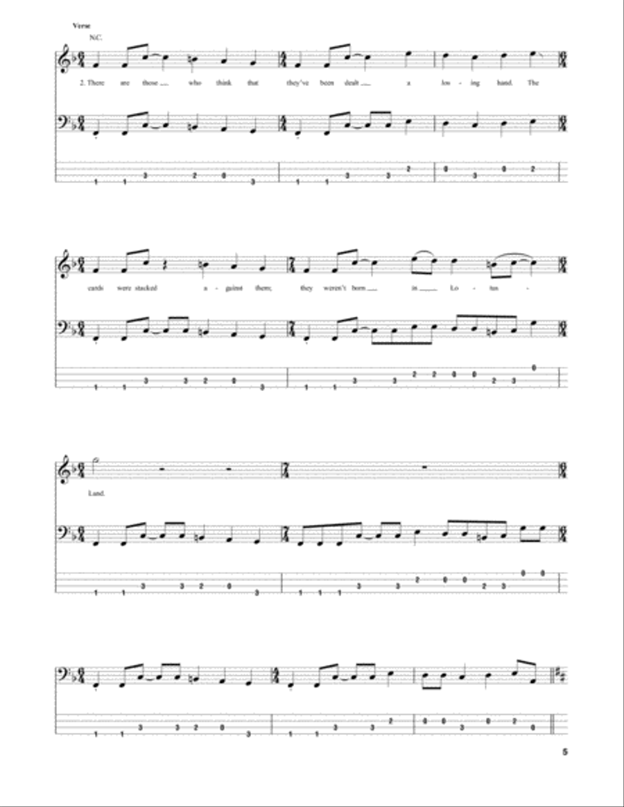 Freewill Guitar Tablature scores gallery preview page 5