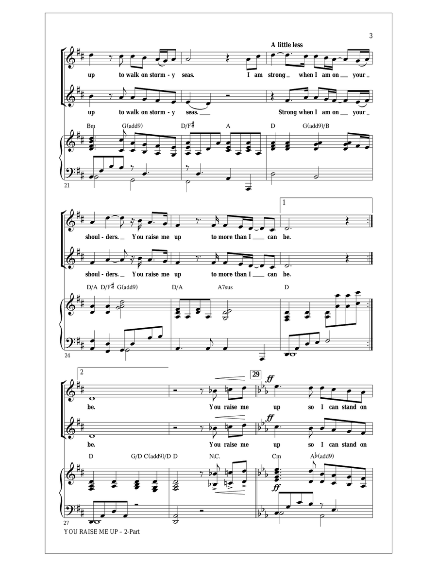 You Raise Me Up (arr. Roger Emerson) 2-Part scores gallery preview page 3