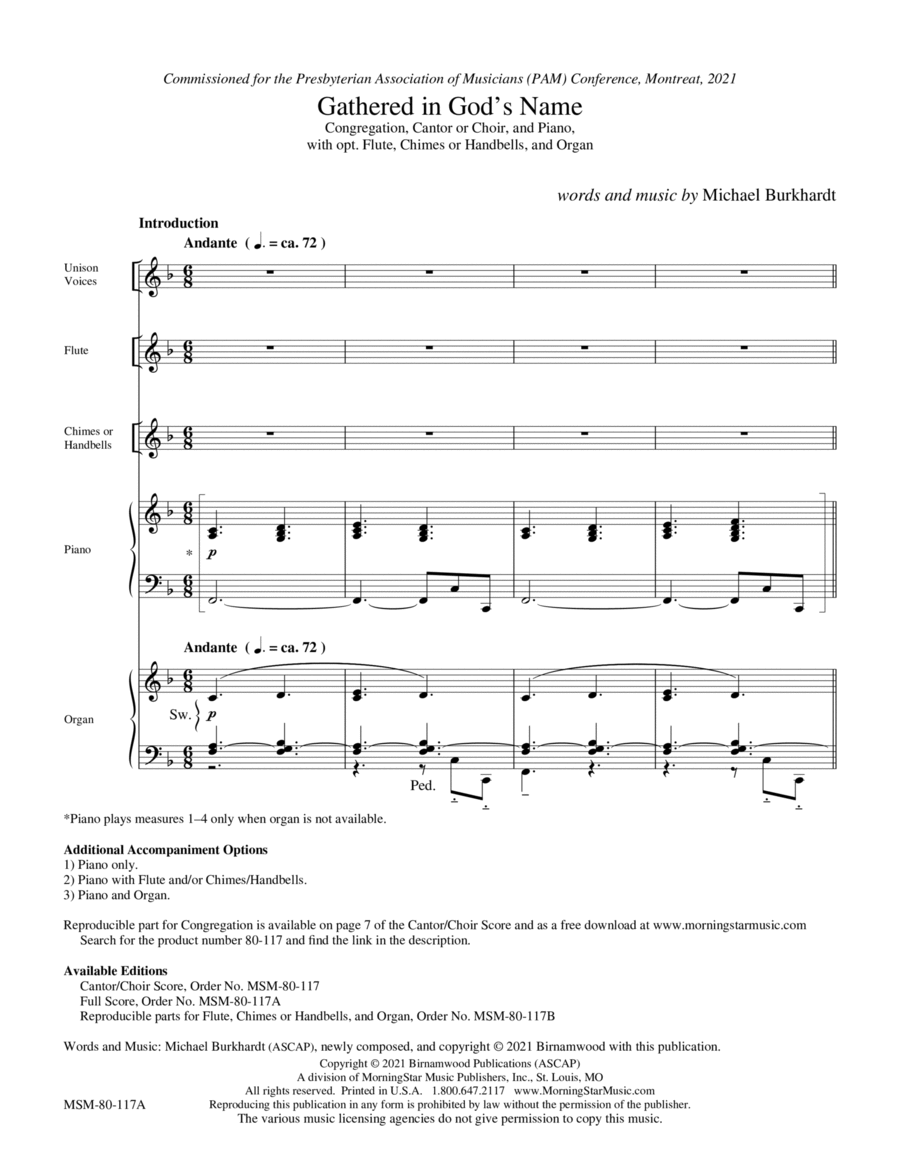 Gathered in God's Name Gathered in God's Name Choir scores gallery preview page 1