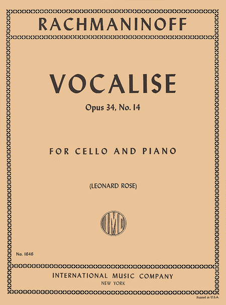 Sergei Rachmaninoff: Vocalise - Opus 34, No. 14