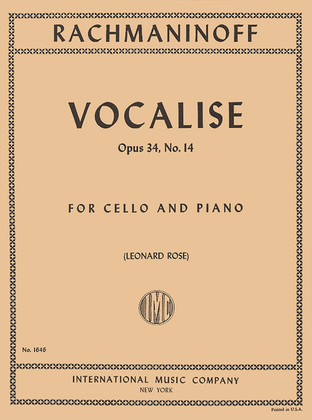 Book cover for Vocalise - Opus 34, No. 14