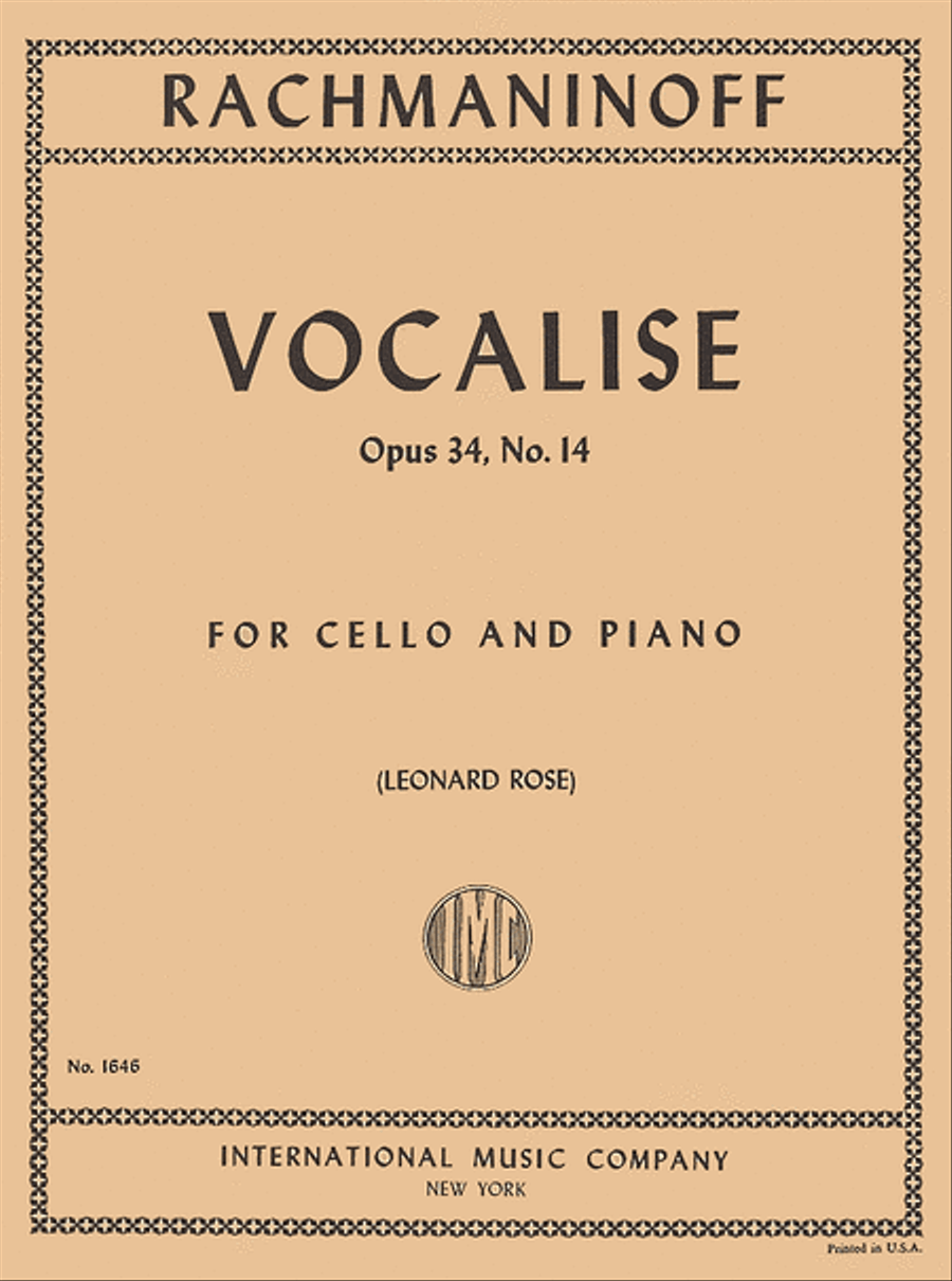 Vocalise - Opus 34, No. 14