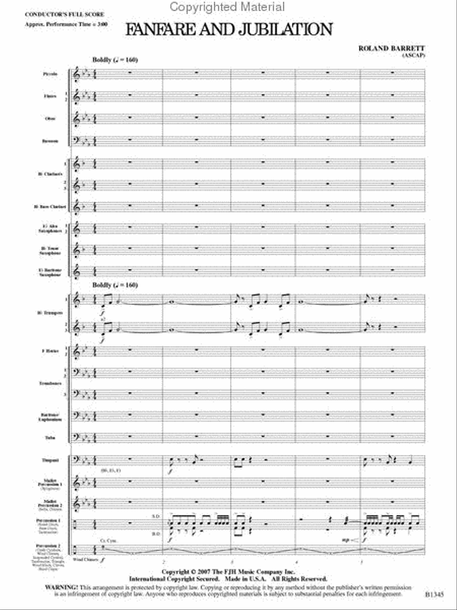 Fanfare and Jubilation Concert Band scores gallery preview page 2