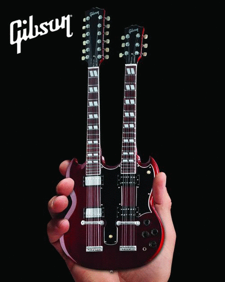 Gibson SG Eds-1275 Doubleneck Cherry Mini Guitar Replica