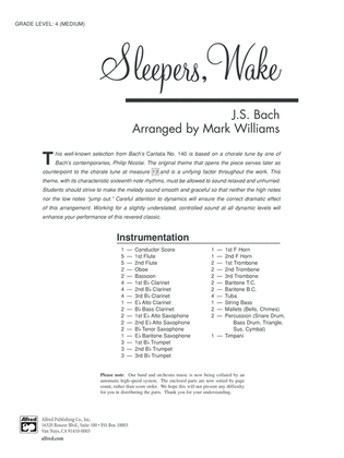 Book cover for Sleepers Wake: Score