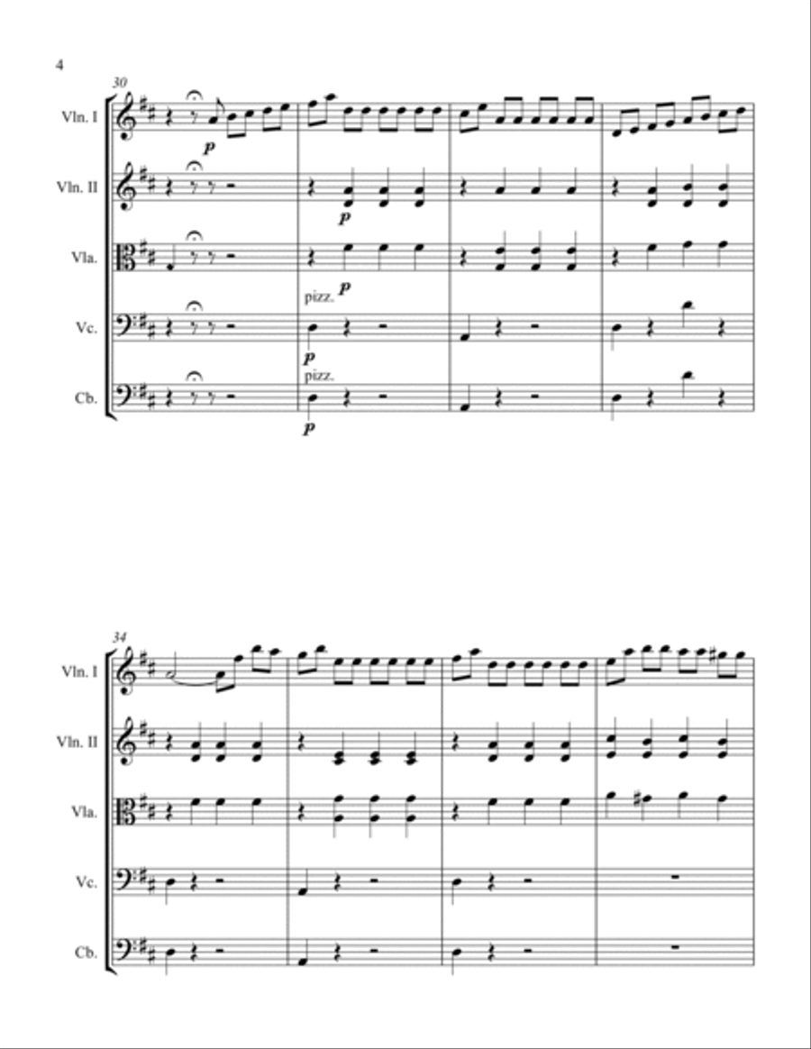 Il Signor Bruschino Overture Themes String Orchestra scores gallery preview page 4