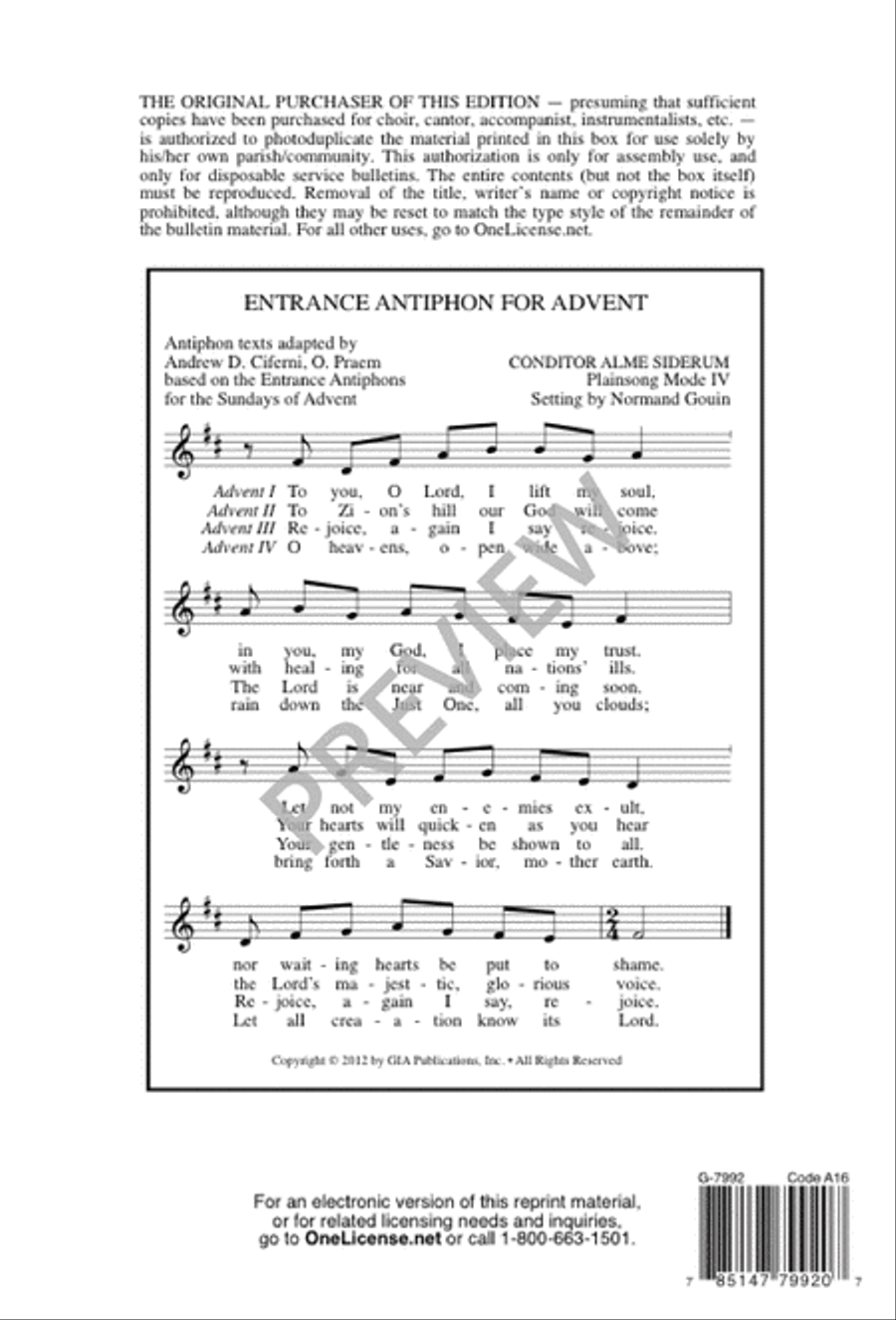 Entrance Antiphon for Advent image number null