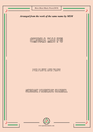 Book cover for Handel-Ombra mai fu,for Flute and Piano