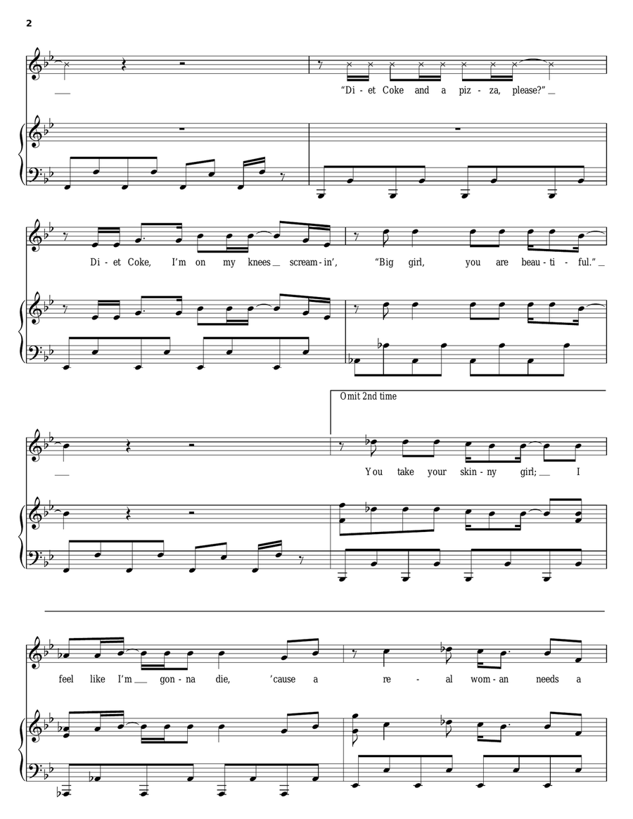 Big Girl (You Are Beautiful) Piano, Vocal, Guitar scores gallery preview page 2