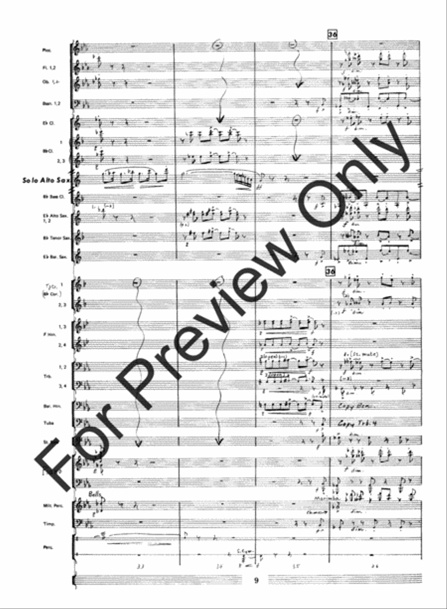 Fantasia For Alto Saxophone Concert Band (Score) Concert Band scores gallery preview page 11