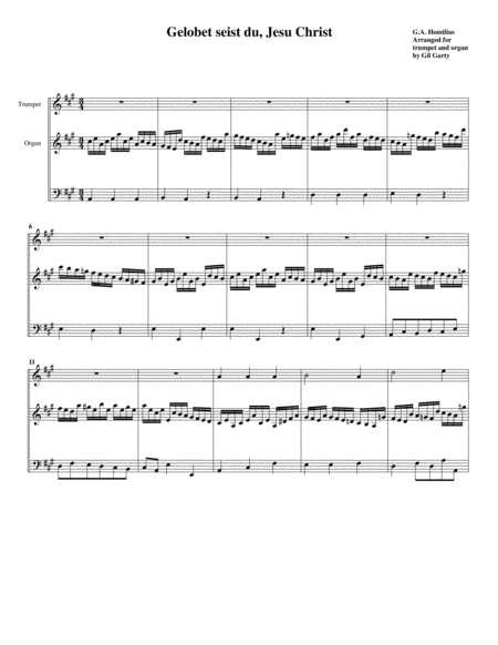 Gelobet seist du, Jesu Christ (arrangement for trumpet and organ)