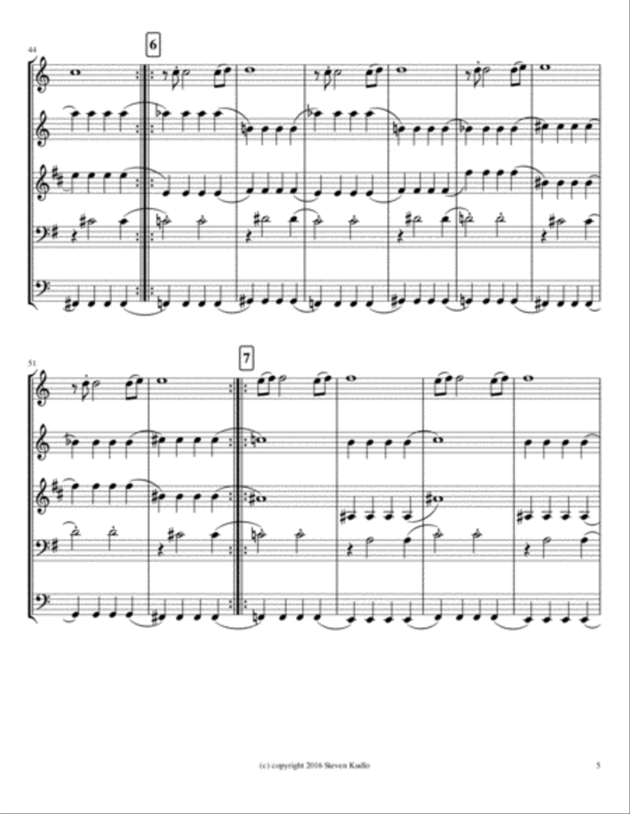Minimalist Piece No. 39 for Wind Quintet Woodwind Quintet scores gallery preview page 5