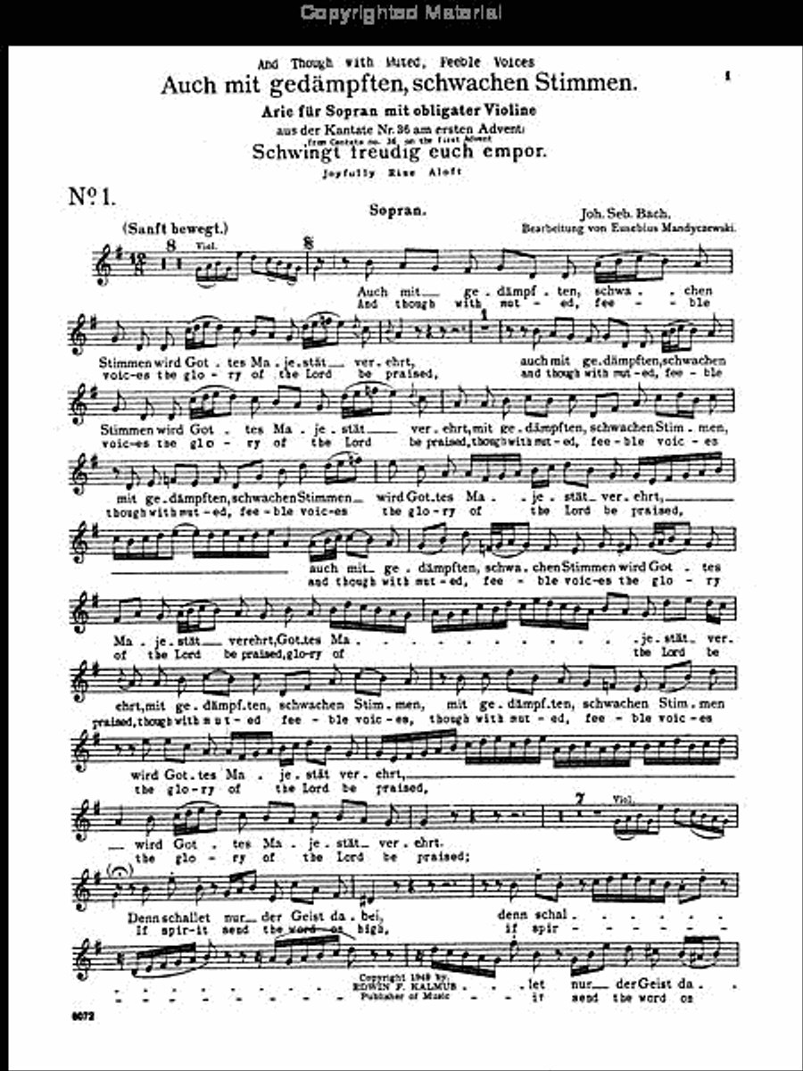 Soprano Arias from Church Cantatas (Sacred), Volume 1