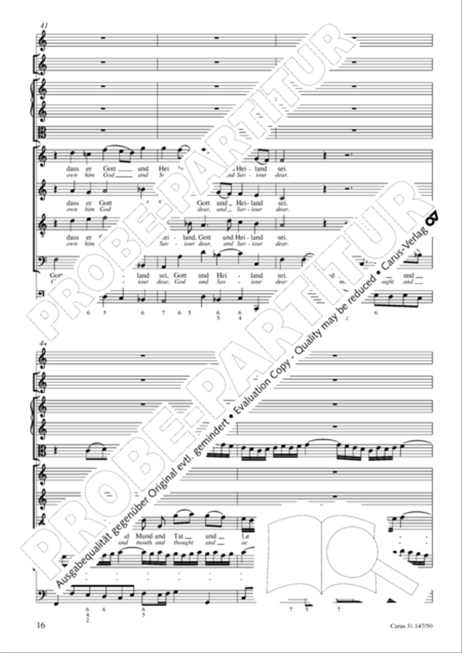 Heart and mouth and thought and action (Herz und Mund und Tat und Leben) (Herz und Mund und Tat und Leben) 4-Part scores gallery preview page 17
