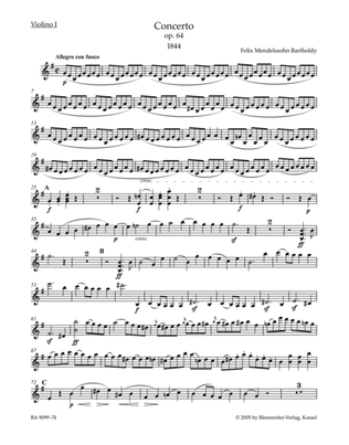 Concerto for Violin and Orchestra in E minor, op. 64