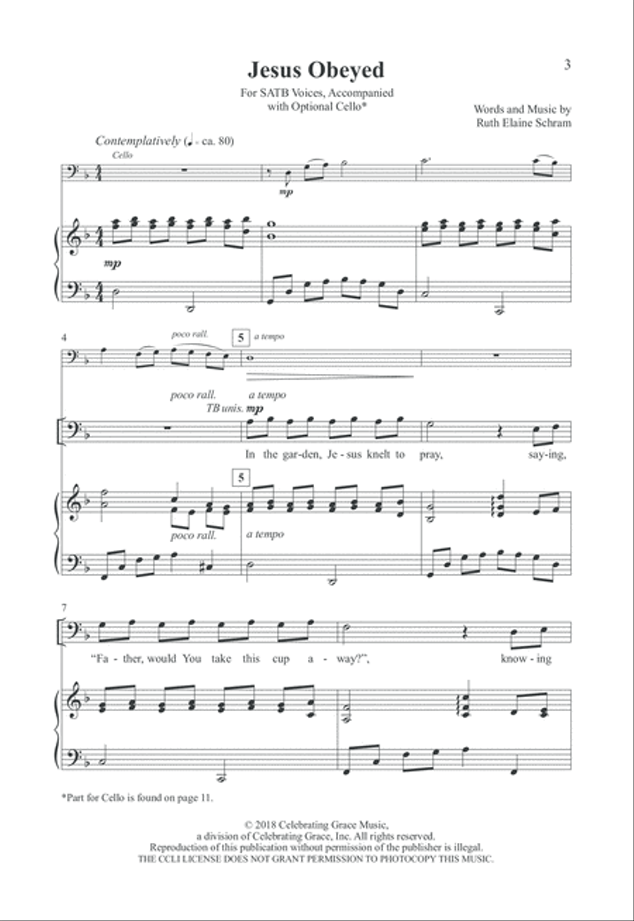 Jesus Obeyed Jesus Obeyed 4-Part scores gallery preview page 2