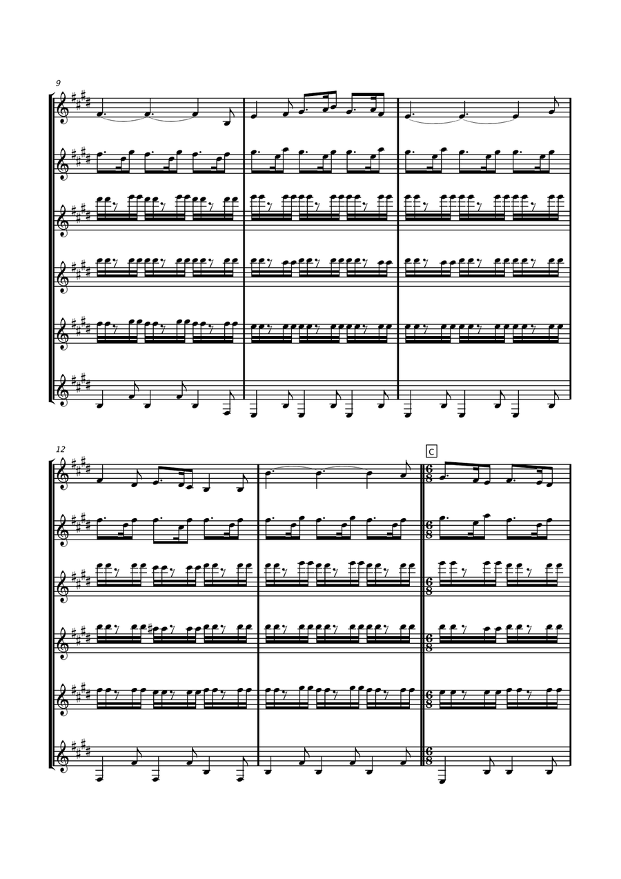 London Marathon Theme Guitar Ensemble scores gallery preview page 6