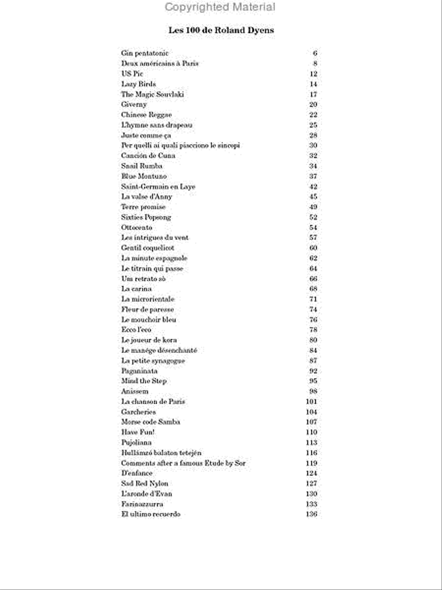 Les 100 de Roland Dyens - L’intégrale, vol. 2 Classical Guitar scores gallery preview page 2