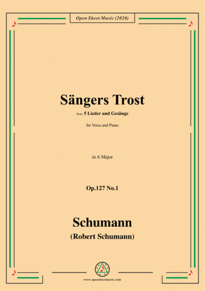 Book cover for Schumann-Sängers Trost Op.127 No.1,in A Major,for Voice and Piano