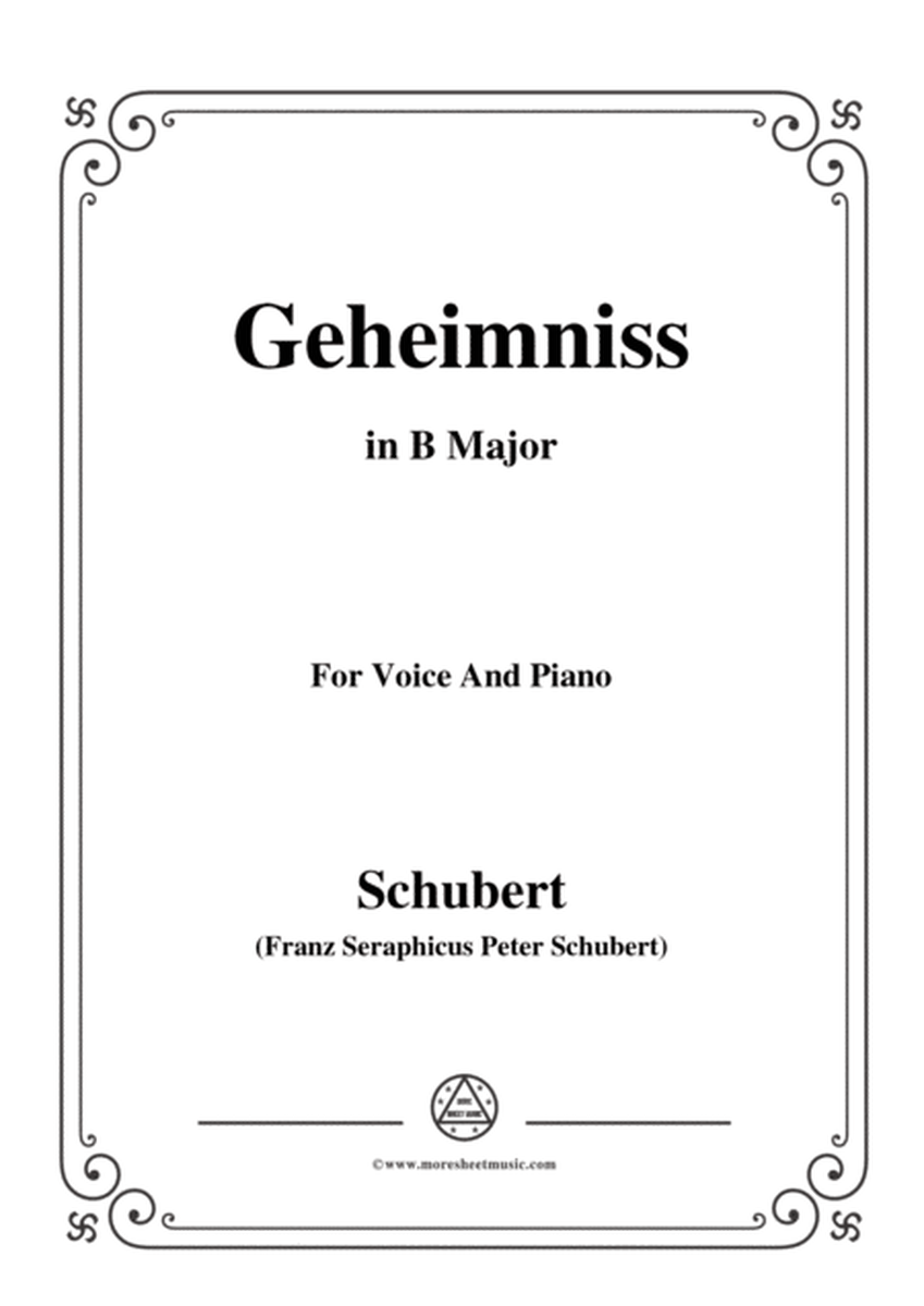 Schubert-Geheimniss(Mayrhofer),in B Major,for Voice&Piano image number null